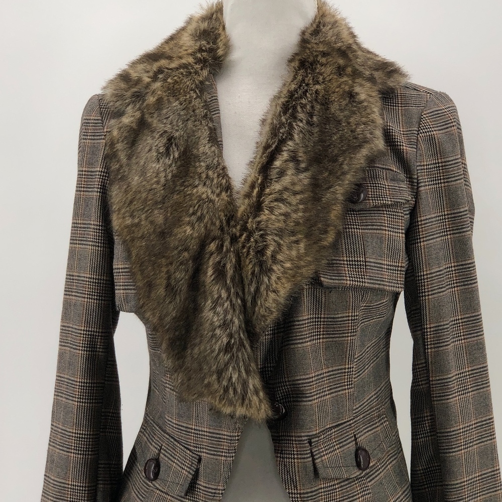 BB Dakota Faux Fur Tweed jacket M